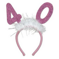 Numbered Glittered Boppers W/Marabou Headband